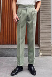 Blue High Waisted Men's Suit Pants