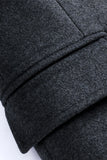 Peak Lapel Double Breasted Long Men's Grey Winter Coat