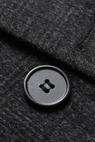 Dark Grey Lapel Single Breasted Long Men's Winter Coat