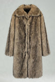 White Shawl Lapel Faux Fur Long Men's Coat