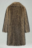 White Shawl Lapel Faux Fur Long Men's Coat