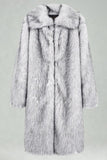 White Shawl Lapel Faux Fur Long Men's Coat