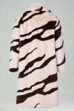 Apricot Zebras Faux Fur Open Front Long Men's Coat