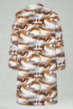 Men's Apricot Camo Faux Fur Shawl Collar Long Coat