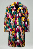 Thick Faux Fur Shawl Collar Colorful Men's Winter Coat