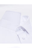 White Classic Solid Point Collar Slim Fit  Men's Suits Shirt