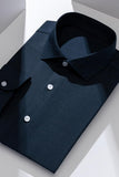White Solid Slim Fit Long Sleeves Men's Suits Shirt