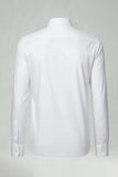White Solid Classic Long Sleeves Men's Suits Shirt