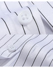 White Stripe Slim Fit Long Sleeves Men's Suits Shirt