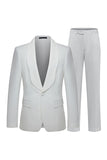 2 Piece White Shawl Lapel Men's Wedding Suits