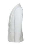 Shawl Lapel 3 Piece One Button White Men's Wedding Suits
