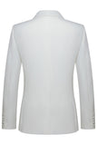 Peak Lapel 3 Piece One Button White Men's Wedding Suits