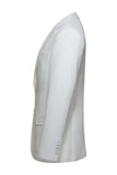 Notched Lapel 2 Piece White Single Breasted Men's Wedding Suits