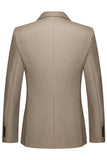 Khaki Coffee Peak Lapel Single Breasted Men's 3 Piece Suits