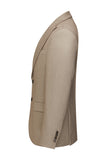 Khaki Coffee Peak Lapel Single Breasted Men's 3 Piece Suits