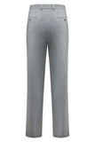 Men's Striped Light Grey Notched Lapel Suits
