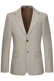 Khaki Notched Lapel 3 Piece Men's Suits