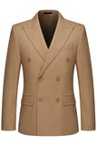 Khaki Peak Lapel 2 Piece Men's Formal Suits