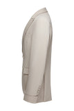 2 Piece Khaki Peak Lapel Slim Fit Men's Suits