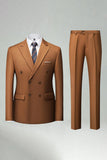 Black Slim Fit Double Breasted 2 Piece Men's Suits