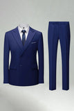 Black Slim Fit Double Breasted 2 Piece Men's Suits