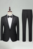 Navy Peak Lapel Slim Fit 2 Piece Men's Suits