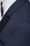 Navy Peak Lapel Slim Fit 2 Piece Men's Suits