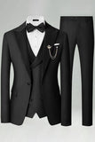 Royal Blue Slim Fit 3 Piece Peak Lapel Men's Prom Suits