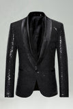Sequin Shawl Lapel Royal Blue Men's Prom Blazer