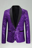 Sequin Shawl Lapel Royal Blue Men's Prom Blazer