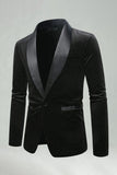 Green Velvet Shawl Lapel Beaded Men's Prom Blazer