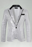Sparkly Gold Peak Lapel Men's Prom Blazer