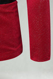 Red Shawl Lapel Beaded One Button Men's Prom Blazer