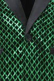 Green Sequin Shawl Lapel Men's Prom Blazer