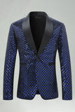 Green Sequin Shawl Lapel Men's Prom Blazer