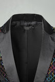 Peak Lapel Colorful Sequin One Button Men's Prom Blazer