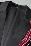 Dark Red Sequin Notched Lapel 2 Pieces Men's Prom Suits