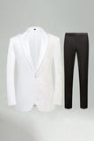 Dark Red Sequin Notched Lapel 2 Pieces Men's Prom Suits