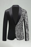Black Golden Notched Lapel Sequin Men's Prom Blazer