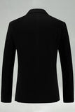 Black Velvet Peaked Lapel Formal Blazer