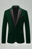 Black Velvet Peaked Lapel Formal Blazer