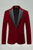 Black Velvet Peaked Lapel Formal Blazer