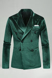 Notched Lapel Velvet Dark Green 2 Pieces Men's Prom Suits