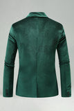 Notched Lapel Velvet Dark Green 2 Pieces Men's Prom Suits