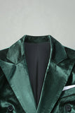 Notched Lapel Velvet Dark Green 2 Pieces Men's Prom Suits