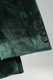 Notched Lapel Velvet Dark Green 2 Pieces Men's Prom Suits