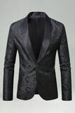 Black Shawl Lapel Single Buckle Men's Prom Blazer