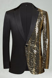 Sparkly Golden Notched Lapel 2 Pieces Men's Prom Suits