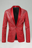 Sparkly Green Shawl Lapel Men's Prom Blazer