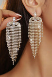 Sparkly Golden Fashion Long Prom Drop Earrings with Rhinestones